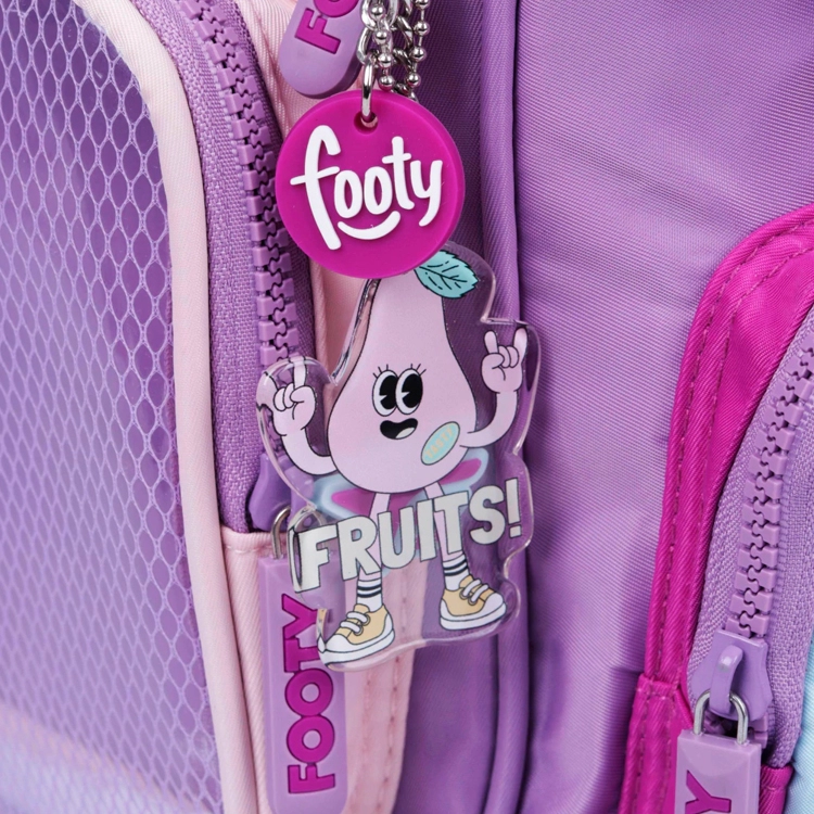 Mochila Escolar Footy 2026 Wonder Pockets Lila 18" Art.F26333